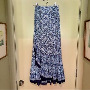 Lilly Pulitzer Long Blue Wrap Skirt- never worn